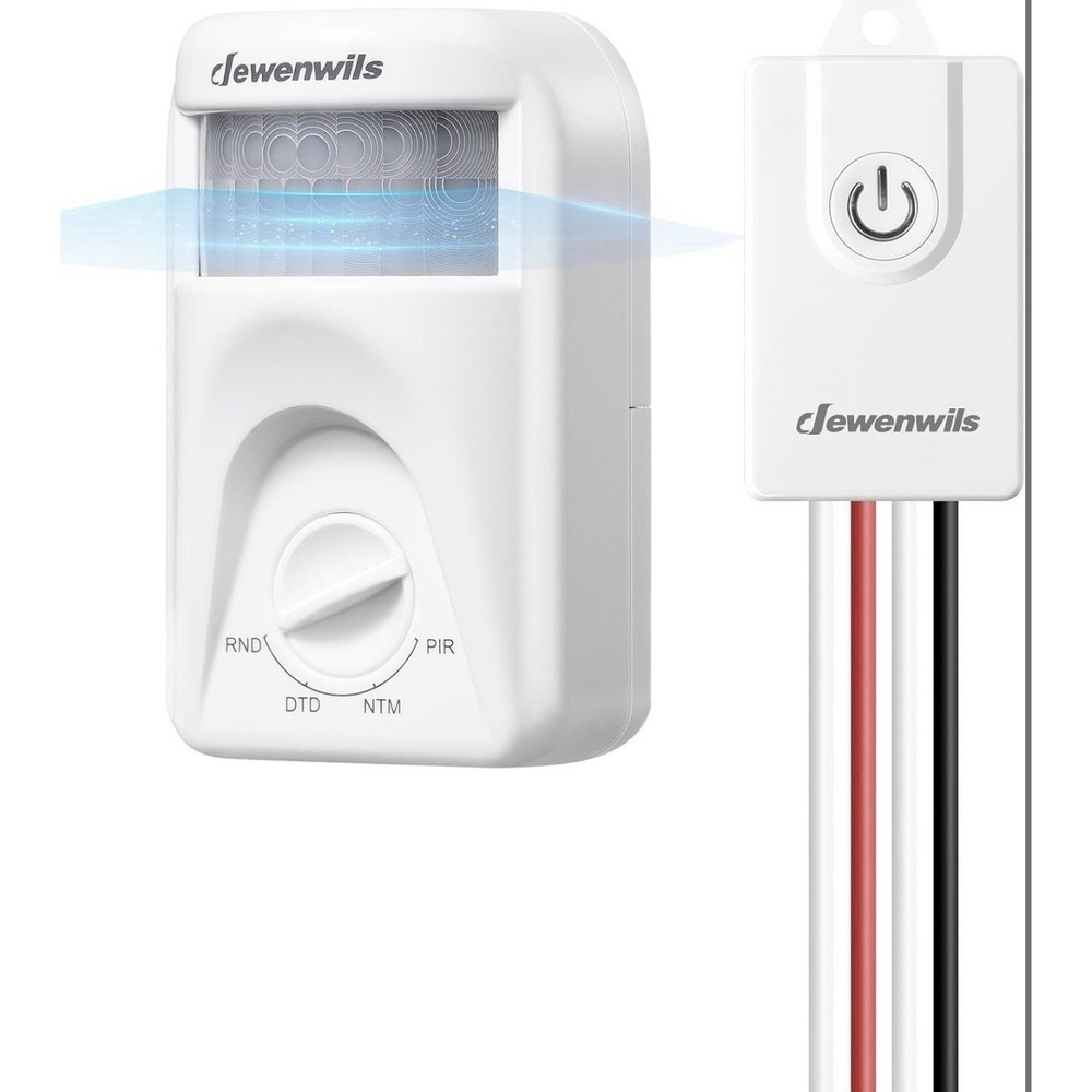 DEWENWILS Wireless Motion Sensor Light Switch,PIR Motion Sensor, 4 Modes, 120°